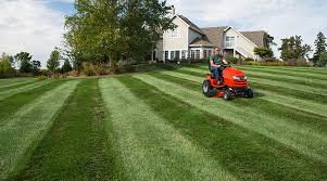 Image of stripes made with a riding mower